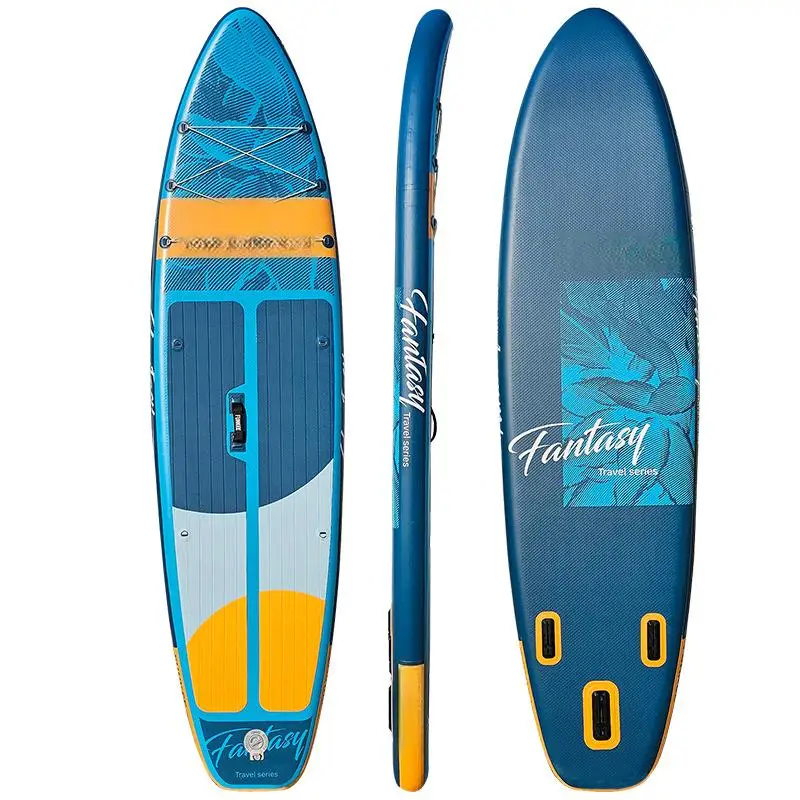 Durable 11'6 Surfing SUP Inflatable Paddle Board PVC/EVA Drop Stitch 14.5kg Portable 3-Fin All Round