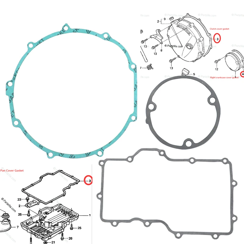 

LOPOR Motorcycle Engine Stator Oil Pan Crankcase Clutch Cover Gasket For Honda CB750 Nighthawk 750 91-04 CB700SC CB700 84-86