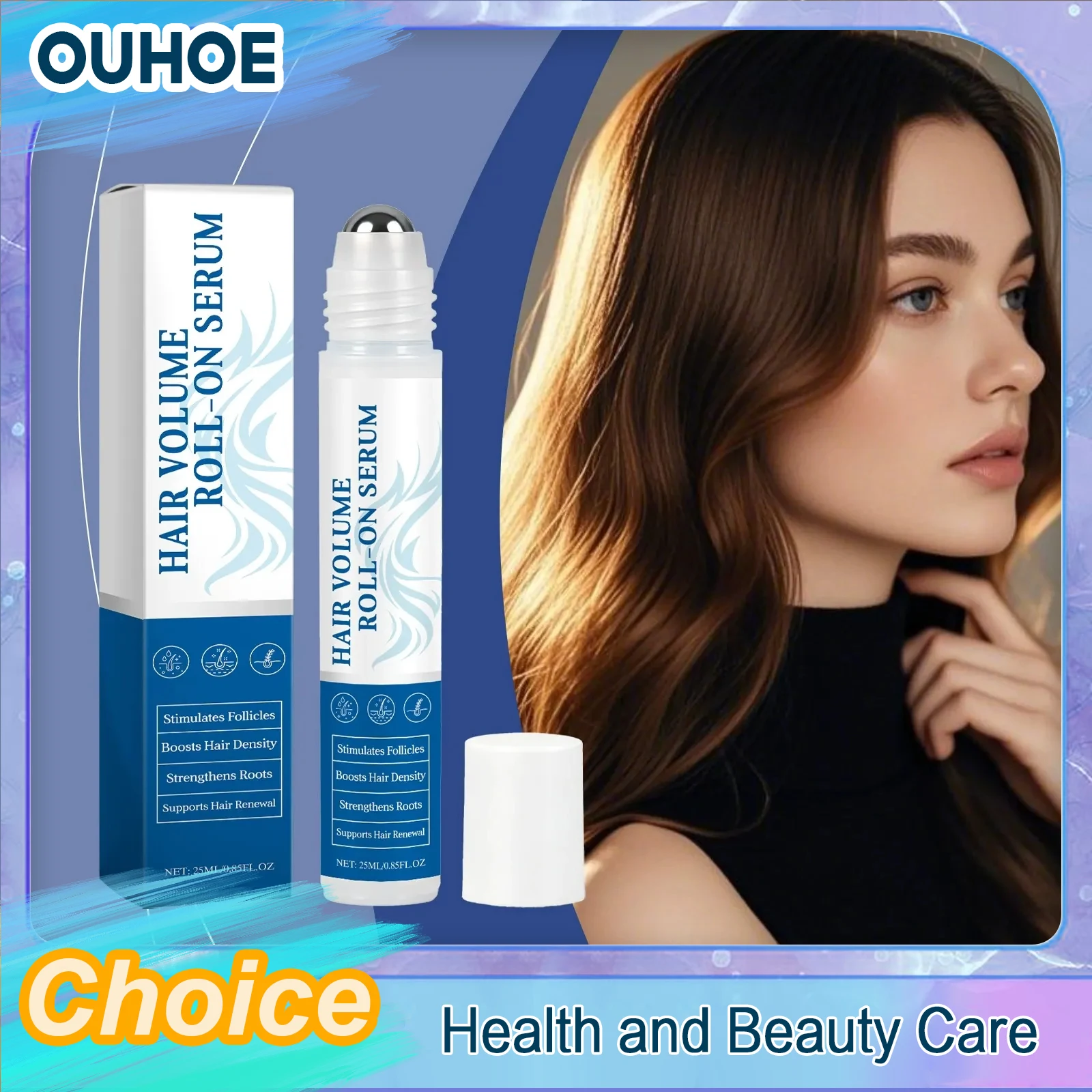 Rosemary Hair Growth Roll on Serum Dense Reduce Hair Fall Damaged Hydrate Scalp Smooth Shiny Soften Strengthen Massage Essence