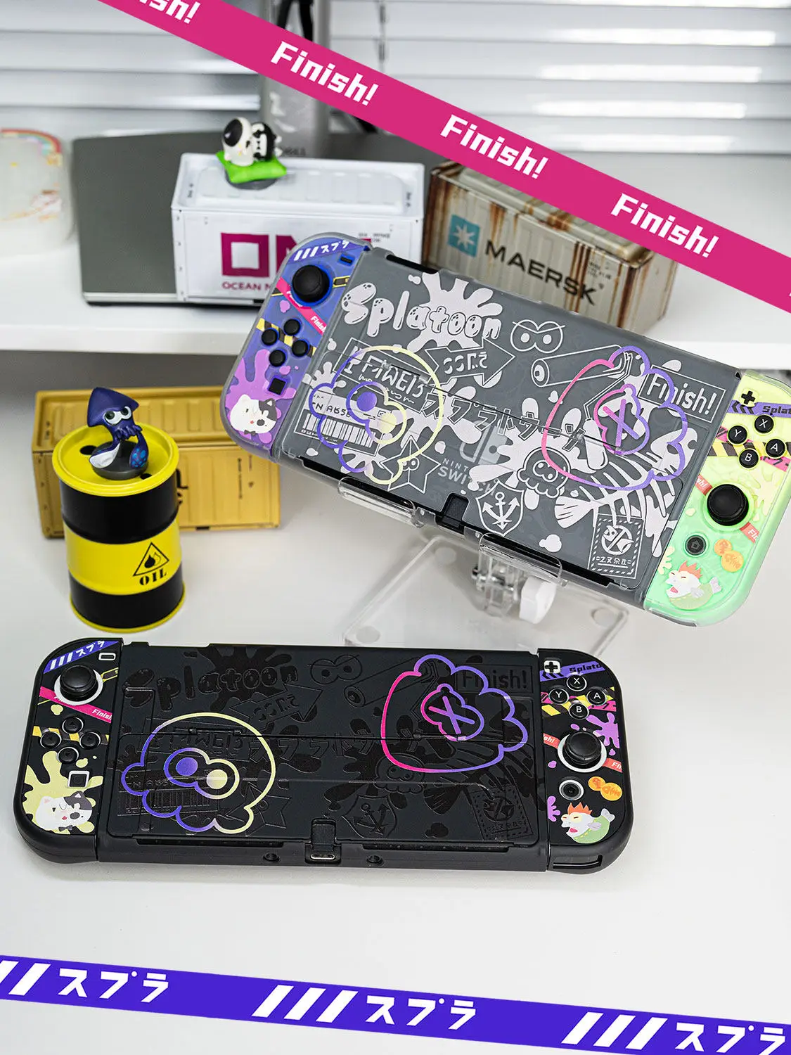 In Stock Switch 2 Oled Protective Case Hard Shell Dockable Splatoon 3 Anti Scratch Shockproof Protective Cover For Adult Gamers view 5