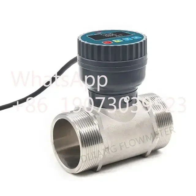 3/4 Inch Smart Digital Display Flowmeter RS485 LCD Electronic Flowmeter DN20 Stainless Steel Male Thread Flow Sensor