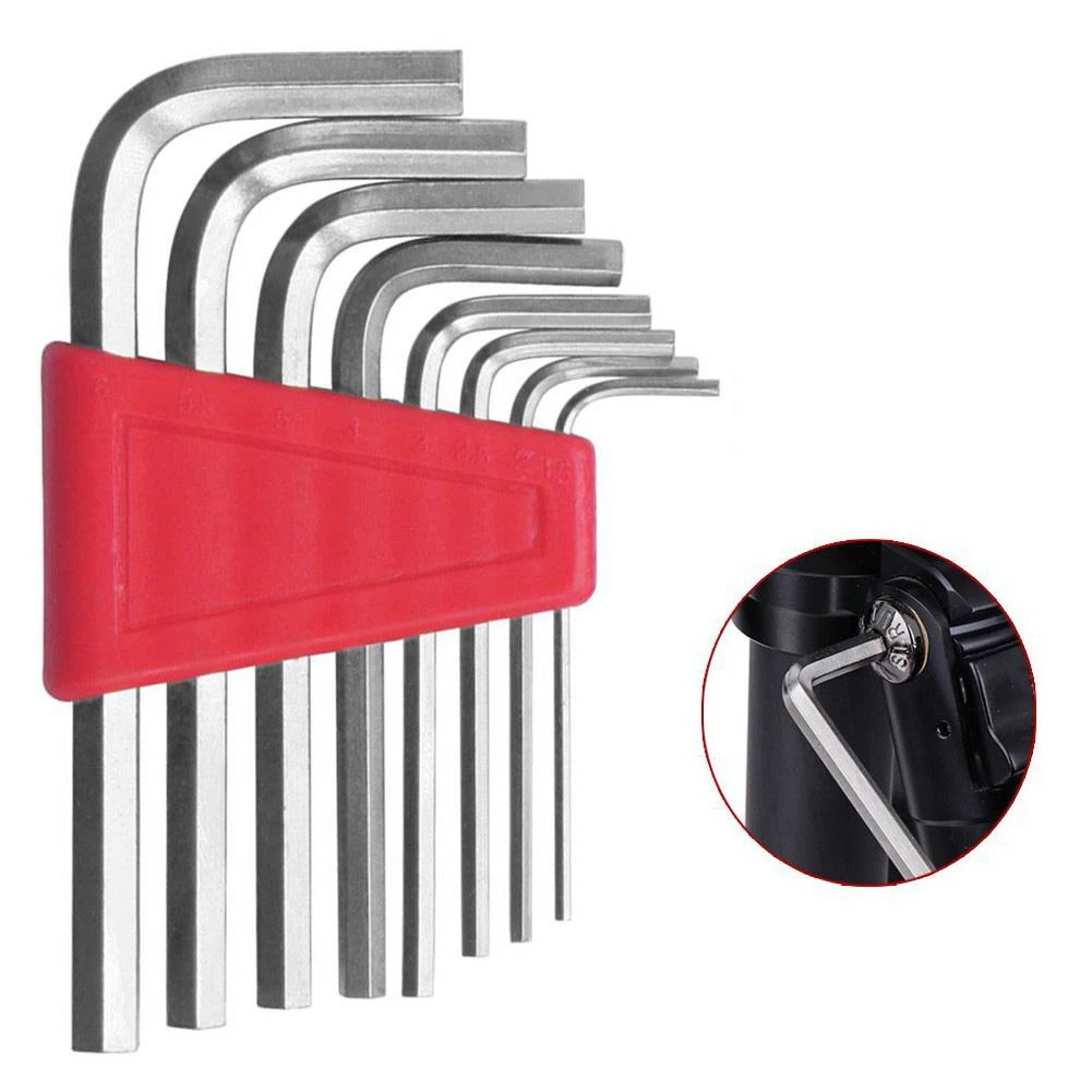 8pcs Metric L Type Hex Wrench Set Short Arm Design for Automotive and Household Repairs Heat Treated Steel for Long Use