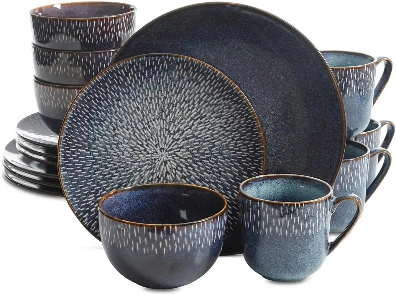

Matisse 16-Piece Double Bowl Dinnerware Set, Cobalt