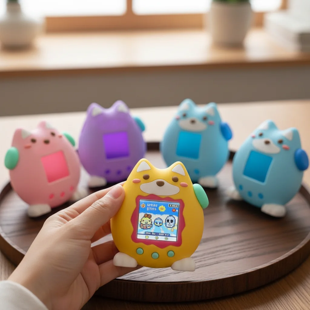 

Silicone Protective Cover with Knob Cap Anti-Scratch Game Console Case Protector Cartoon Soft Shell for Tamagotchi Paradise