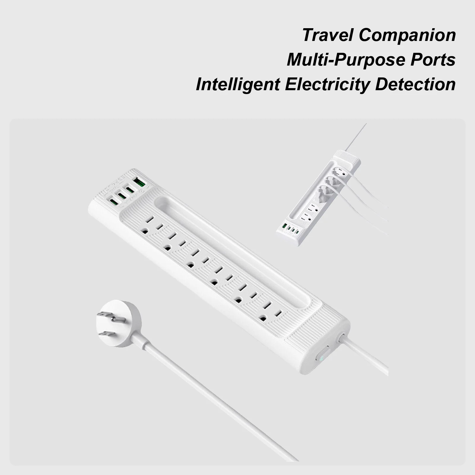 

Американский адаптер для путешествий Портативная розетка для быстрой зарядки с USB-портом и 3 портами Type-C Американский адаптер для перегрузки
