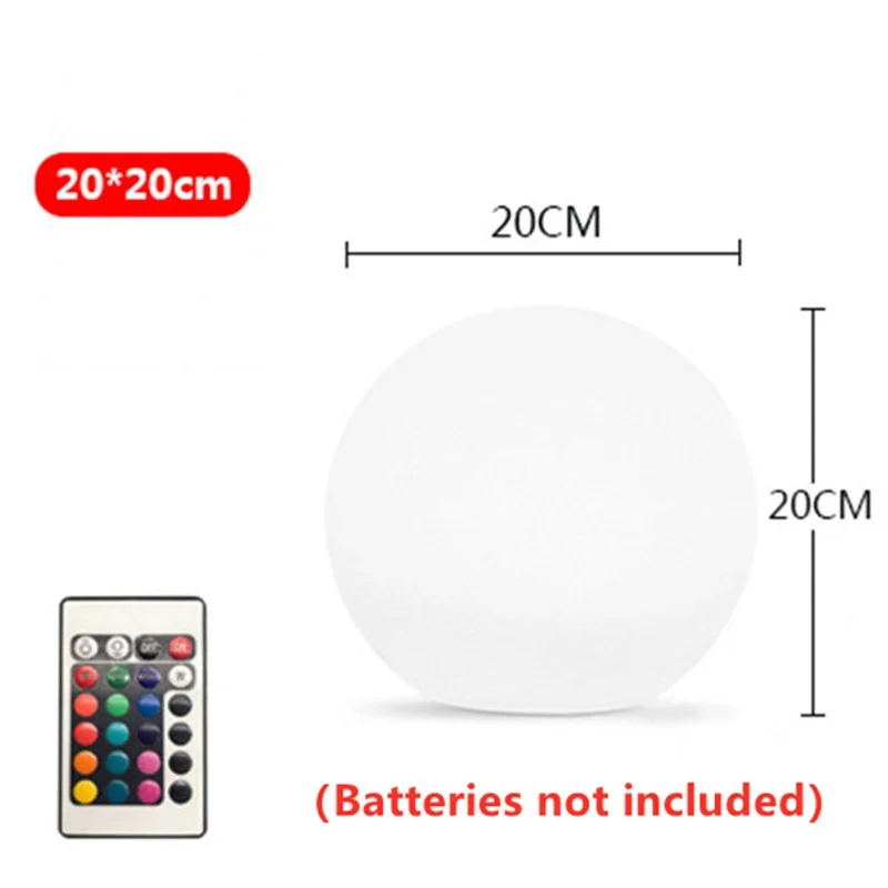 25/20/15/10 cm LED Lichtgevende Ronde Bal Lamp Batterij Aangedreven Afstandsbediening 16 Kleur Tuin Landschap Gazon Thuis Slaapkamer Decor Nachtverlichting