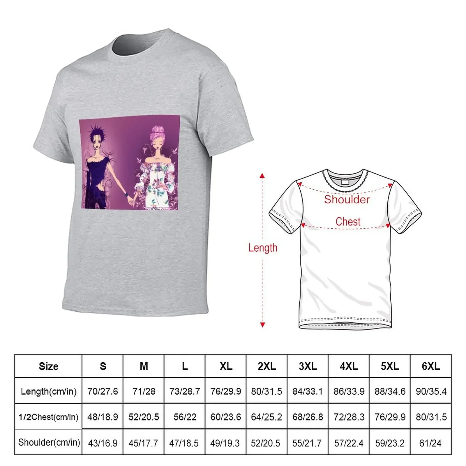 Nana Osaki and Nana Komatsu T-Shirt quick drying korean fashion mens tall t shirts