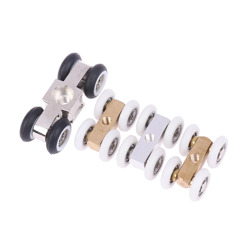 Household Shower Room Copper Four-wheel Hanging Pulley Roller For Bathroom Glass Slide Door Waterproof Bearing Crane Toilet Door