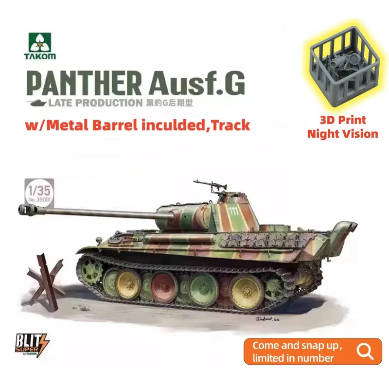 

35001A TAKOM w/3D Print Night Vision Deviceplastics Panther Ausf.G Late Production Assembly Kit 1:35