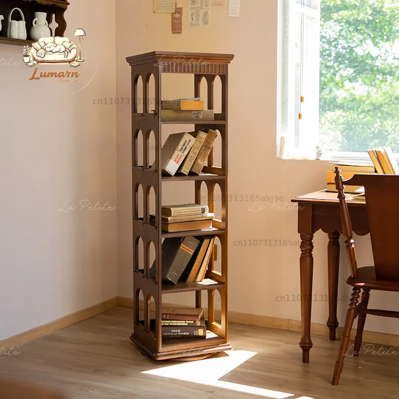 Yuelan Ju Middle Ancient Display Rack Retro Floor Figure Ornament Display Fifth Floor Home Living Room Bedroom Study Bookshelf
