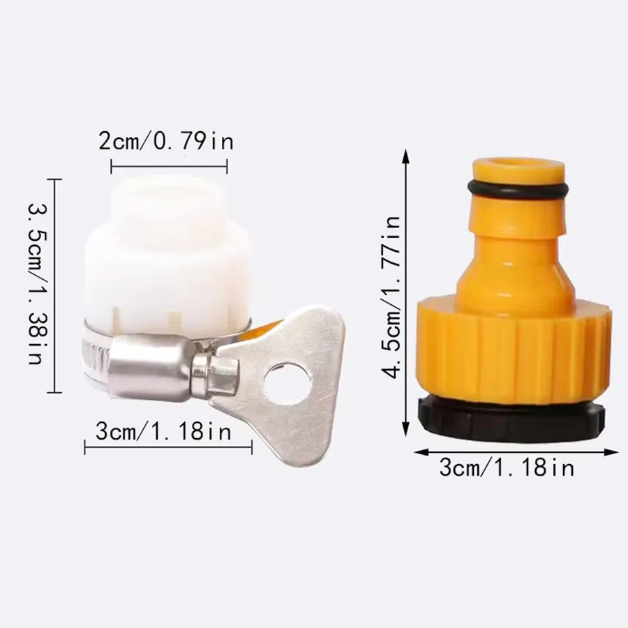 Universal Tap Connector Garden Hose Adapter Quick Connect Fitting for Kitchen Bathroom Outdoor Garden Watering Yellow Black