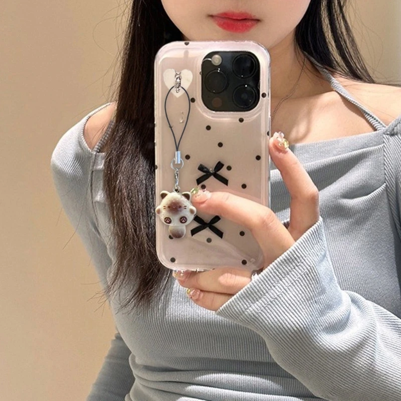 Kawaii القط الدب قلادة الهاتف المفاتيح لطيف رائعتين الهاتف سحر حزام Keycord