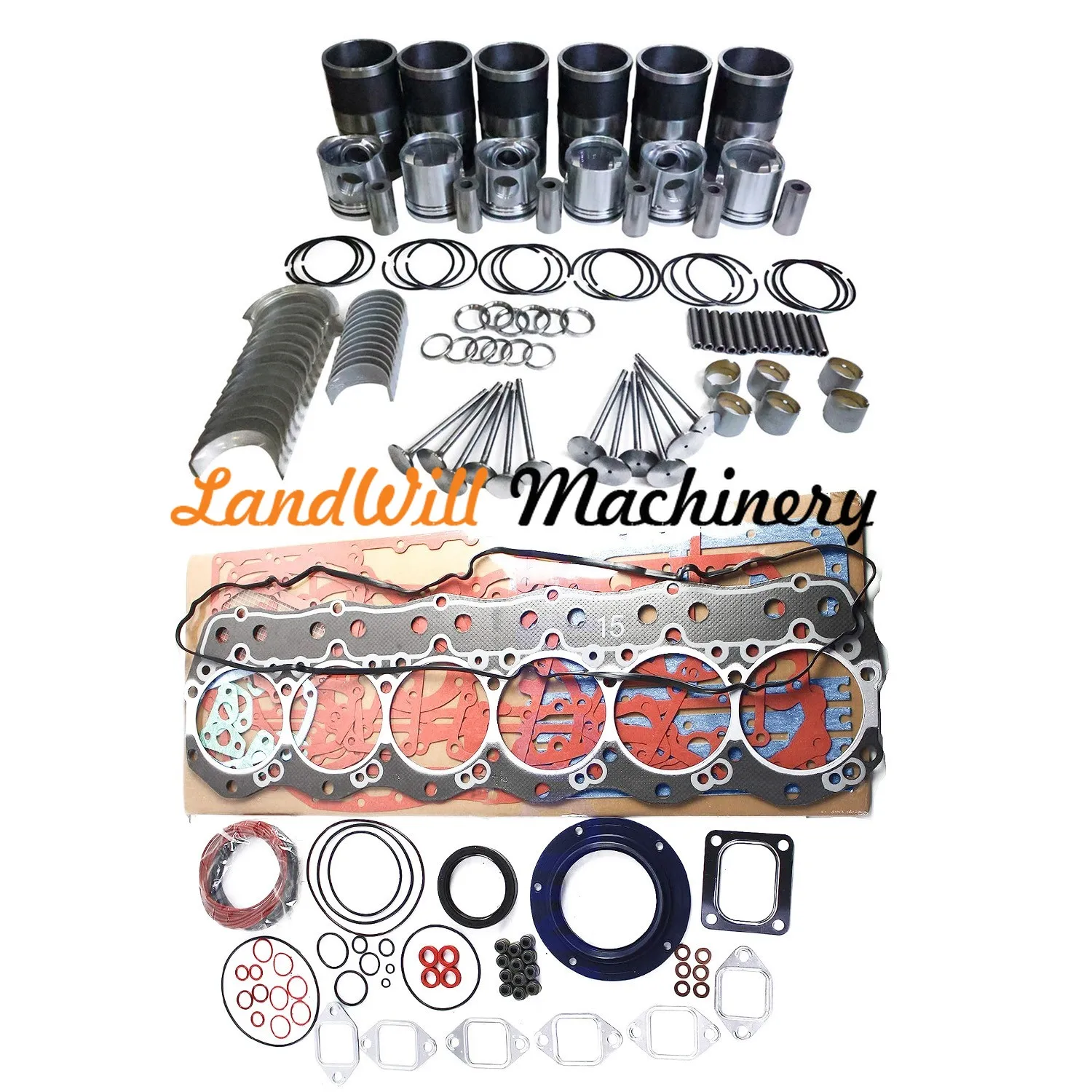 6D15-T 6D15T Overhaul Rebuild Kit + Connecting Rod Fits Kobelco 7035 SK220 III