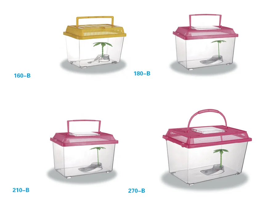 

B series plastic turtle home Plastic pet home with door and feeding window Plastic turtle case with cover