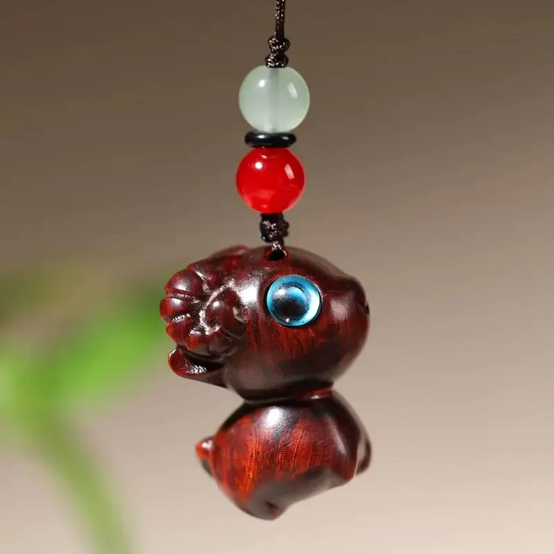 Schaf-Schlüsselanhänger aus Sandelholz, ideal als Taschen-Dekoration, Schlüssel-Accessoire, Geschenk für Freunde. – Detail 7