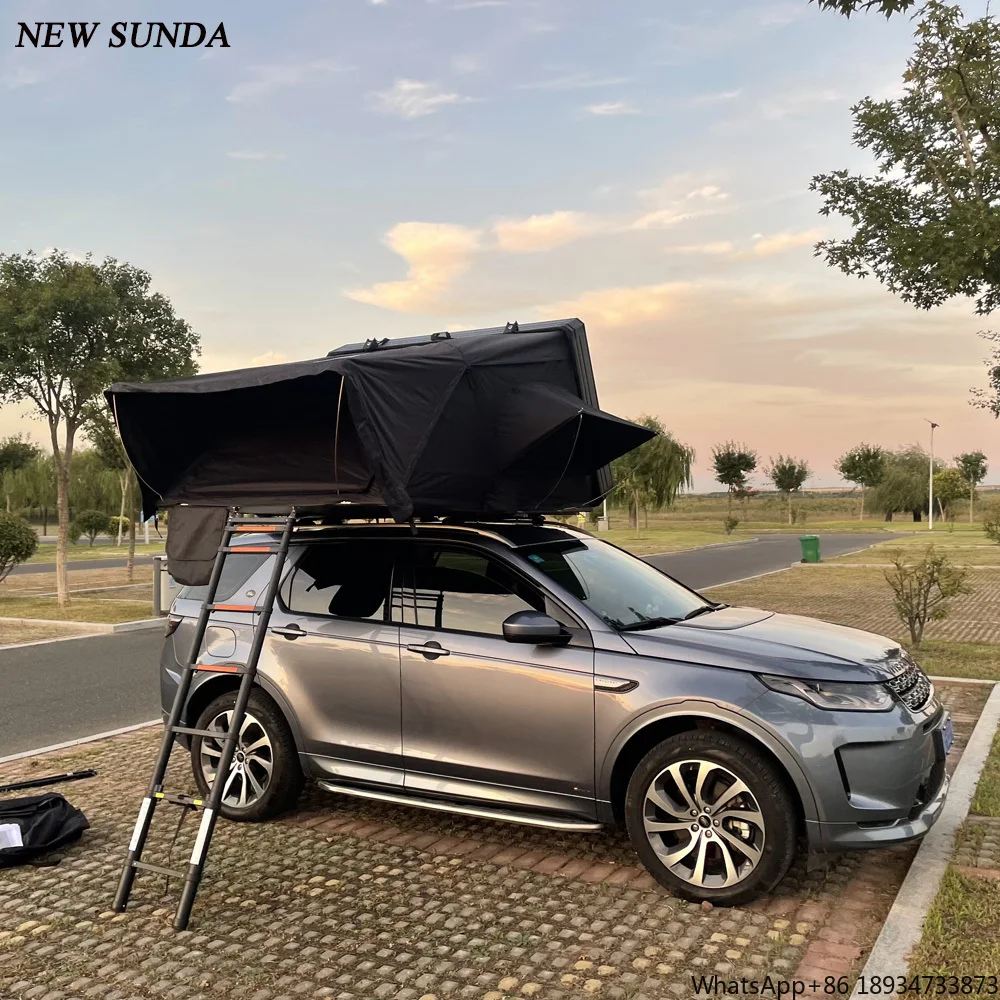 

factory directly supply aluminium hard shell car roof top tent with luggage racks for sale waterproof hard top roof tent