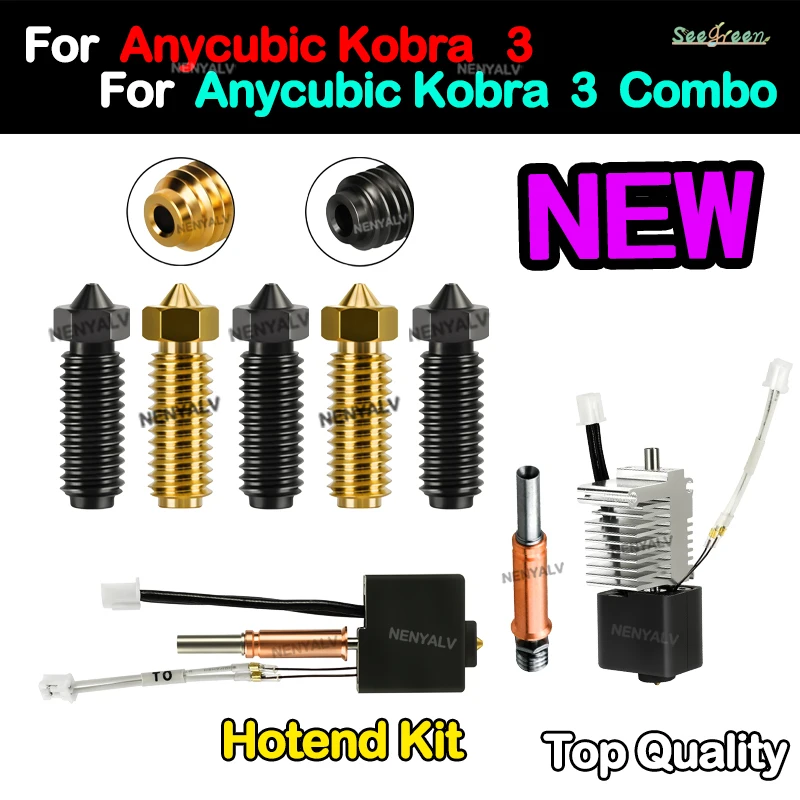 

Для Anycubic Kobra 3 комбо Hotend с тепловым разрывом сопла термистора горловой нагревательный блок для Anycubic Kobra3 печатающая головка Горячий Конец