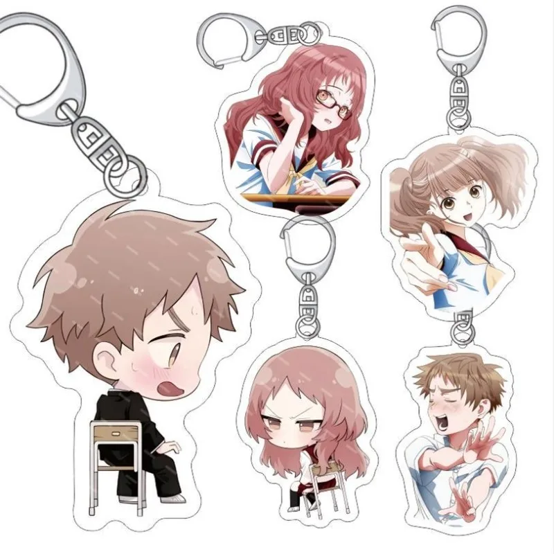 Kogane Glasses Girl Popular Anime 2D Peripheral Acrylic Keychain Backpack Pendant Comic Exhibition Gifts Keychain Collection