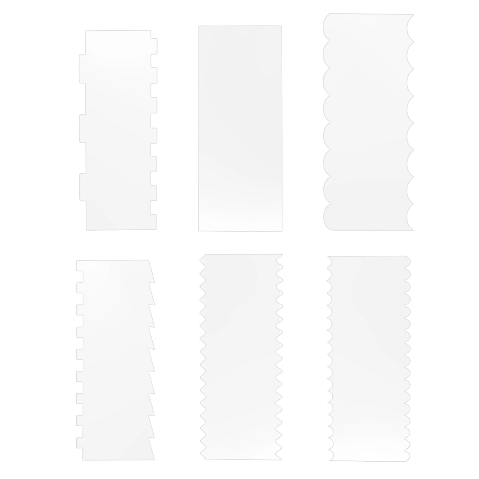 

6pcs Acrylic Cake Scrapers Transparent Baking Supplies For Kitchen Cake Making Scrapers Food Grade Lightweight Flexible Bakery