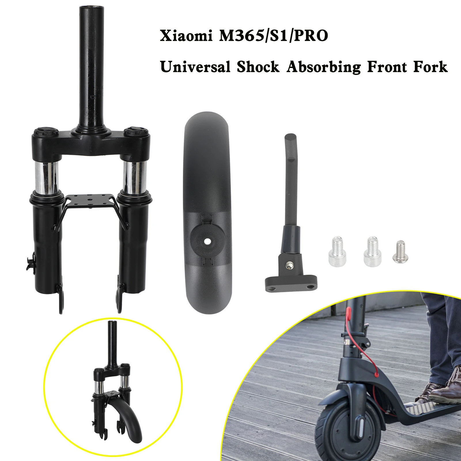 Areyourshop Hydraulic Shock Kit Front Fork Shock Absorber for M365 PRO 1S Electric Scooter Accessories