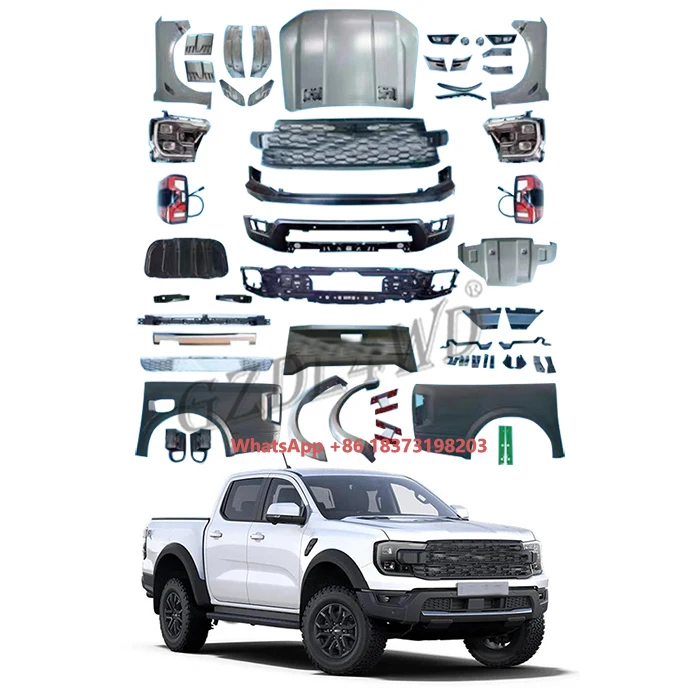 GZDL4WD نمط جديد تحويل المصد الأمامي عدة 1:1 طقم الجسم لرينجر T9 XL XLT XLS الرياضة ترقية إلى T9 رينجر رابتور 2023 +
