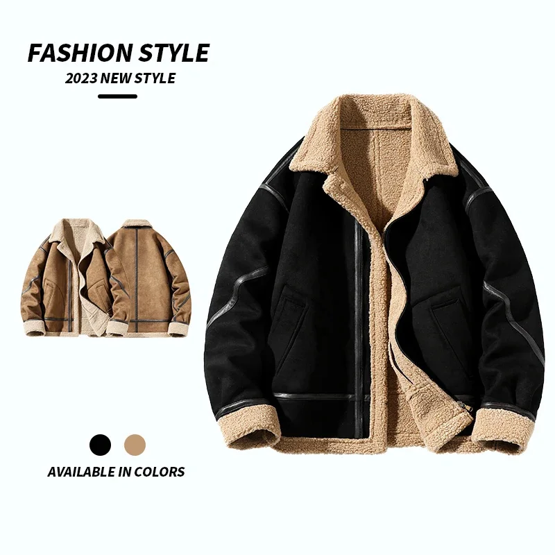 High Quality Men New Fleece Winter Thicken Jacket Parkas Casual Corduroy Turn-down Collar Coat Thick Warm Outwear Male