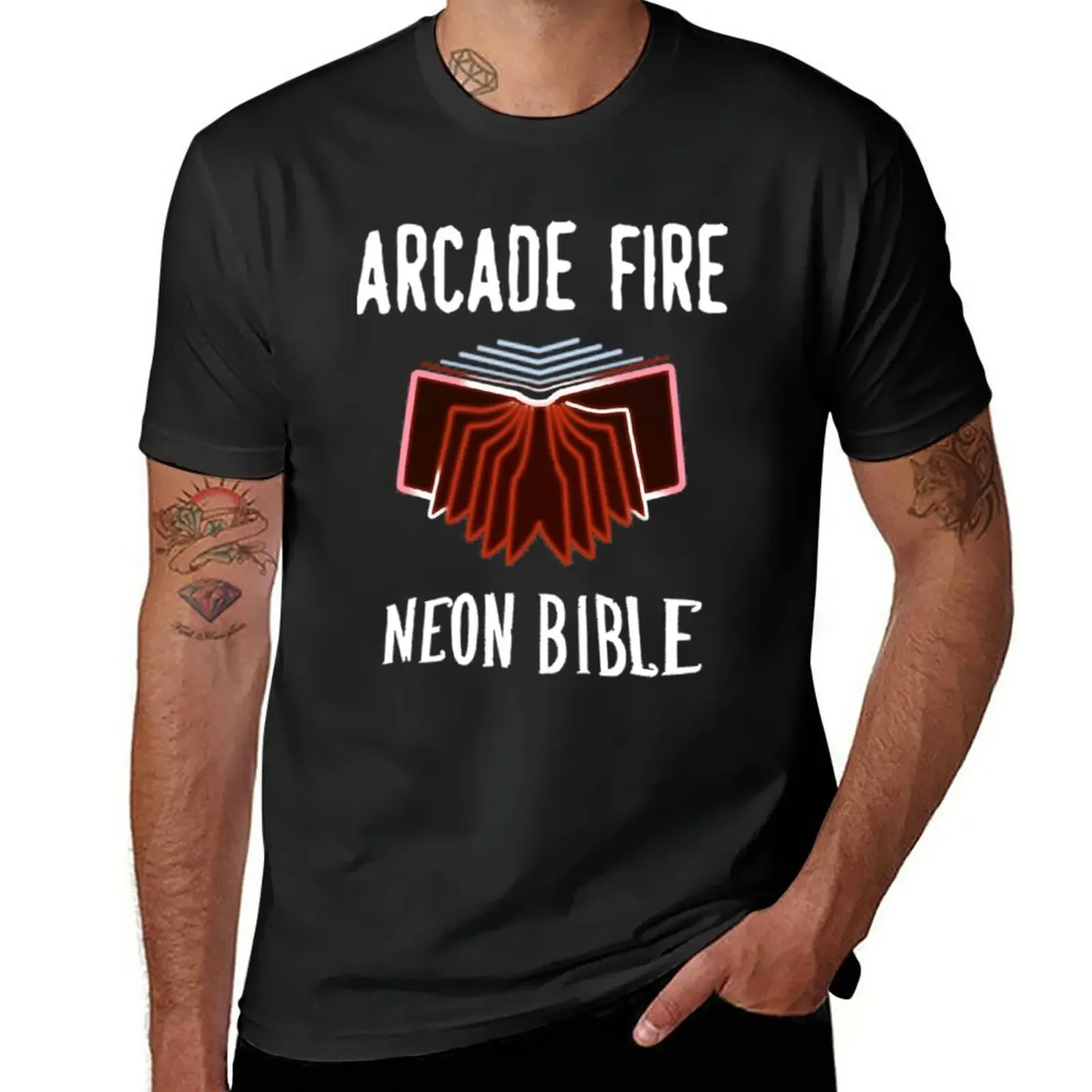 

Arcade Neon Bible T-Shirt customs customizeds heavyweights men t shirt