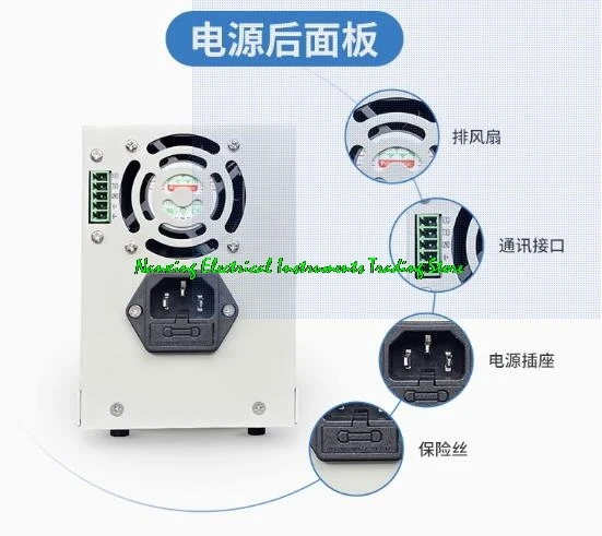 HSPY catu daya DC 400W, presisi tinggi yang dapat diprogram 36V3A 60V2A 30V5A 120V1A dengan komunikasi ganda antarmuka RS232 485