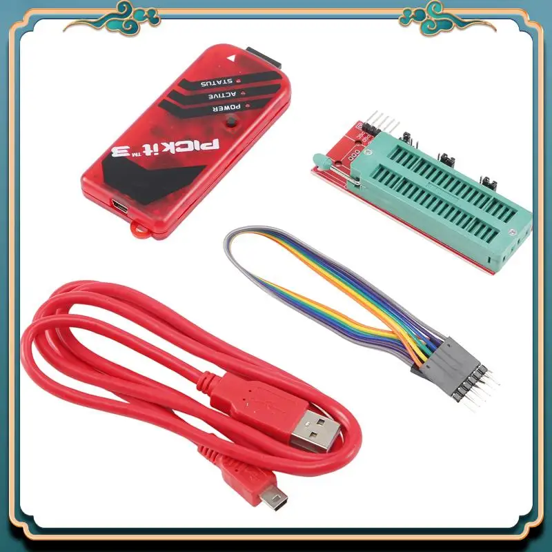 ABJG-PICKIT3 Programmer + PIC ICD2 PIC Kit 2/3 Programming Adapter Universal Programmer Seat FZ0508
