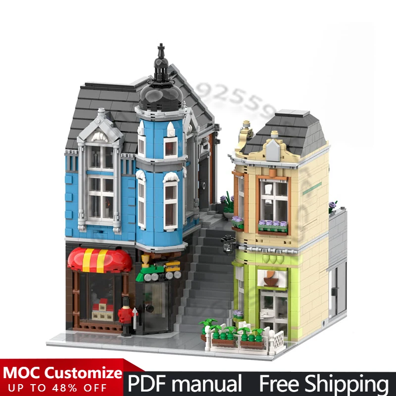 3418 PCS House Street Townhouse Toys Center MOC Customize Modular Building Block Creative Design DIY Simple Holiday Toy Gifts