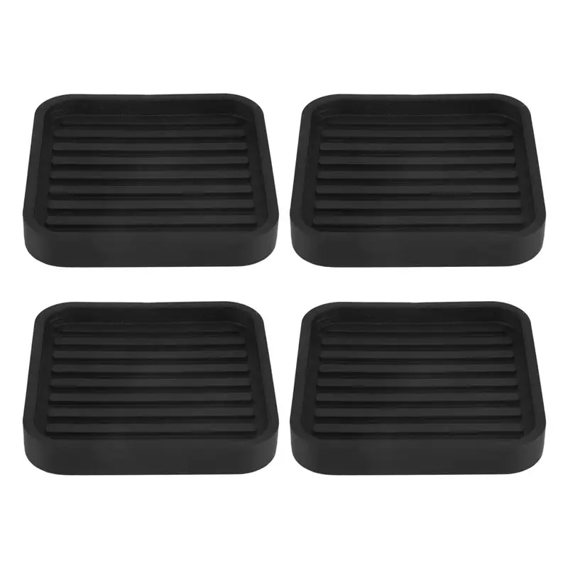 ABNM 4Pcs Square Rubber Furniture Caster Cups Anti-Sliding Furniture Pads Bed Stopper Floor Protectors