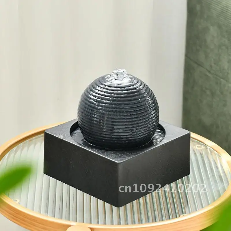 

Indoor Relaxation Tabletop Ball Fountain Water LED Light Meditiation Decoration Office Home Desktop With Foundtain Fountains