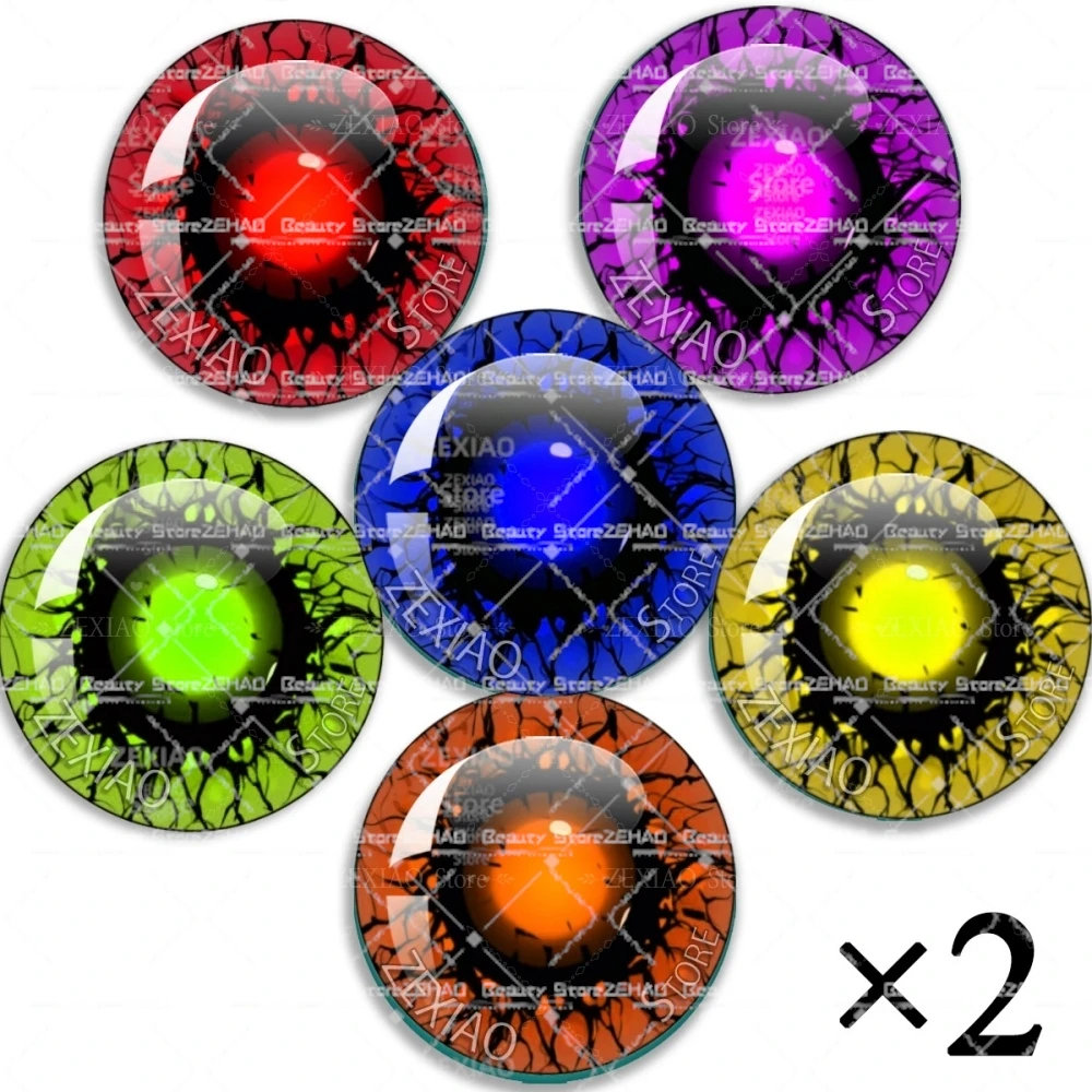 12pcs/Bag Blyth Doll Eye BJD Toy Cute Eye Anime Doll Glass Eyes Cabochon Round 10MM-40MM Toy Drop Glue Eye DIY Jewelry MS003