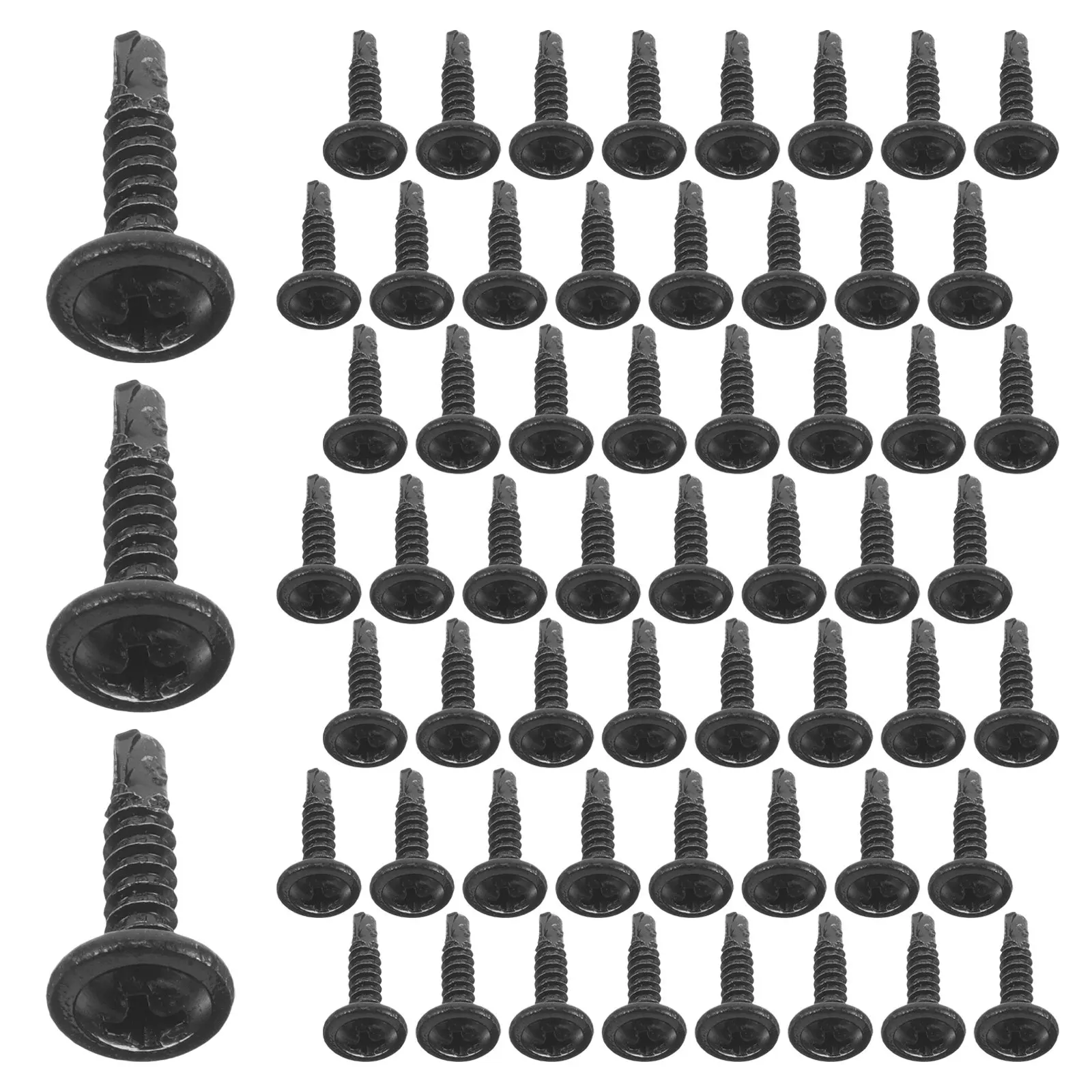 

460Pcs Black Self-Drilling Dovetail Screws Heavy Duty Flat Head Cross Washer Design for Metal Wood Furniture Assembly Mount