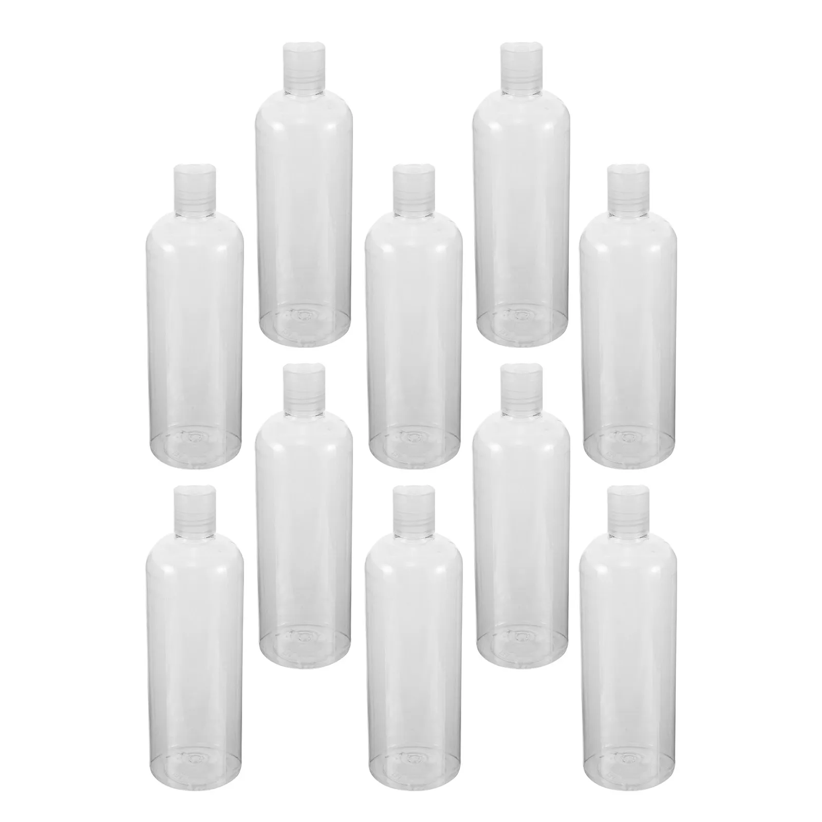 10-個詰め替え可能なトラベルローションボトル透明ペットプラスチックスクイズボトル漏れ防止ディスペンサーシャンプーボディソープ用