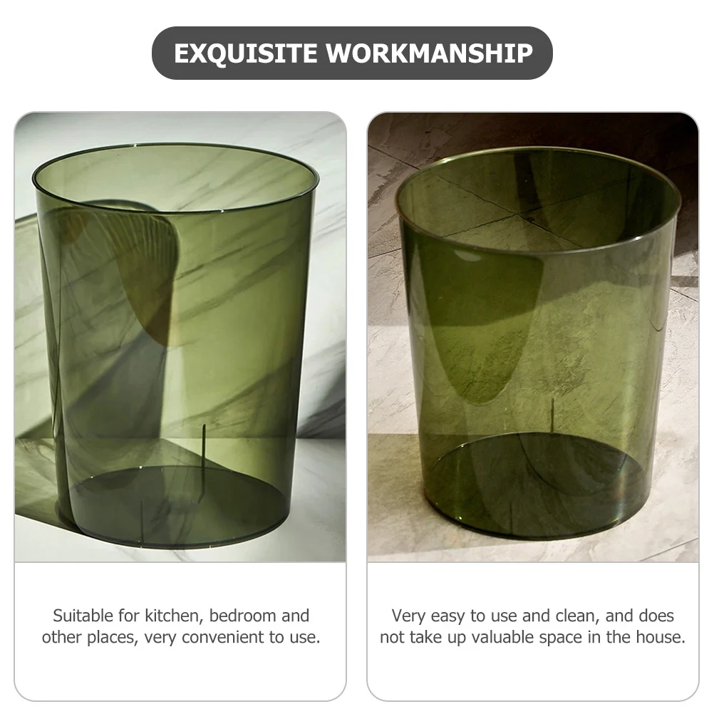 

Clear Garbage Container Large Capacity Transparent Trash Bucket Thickened Plastic Household Waste Paper Storage Box for Home