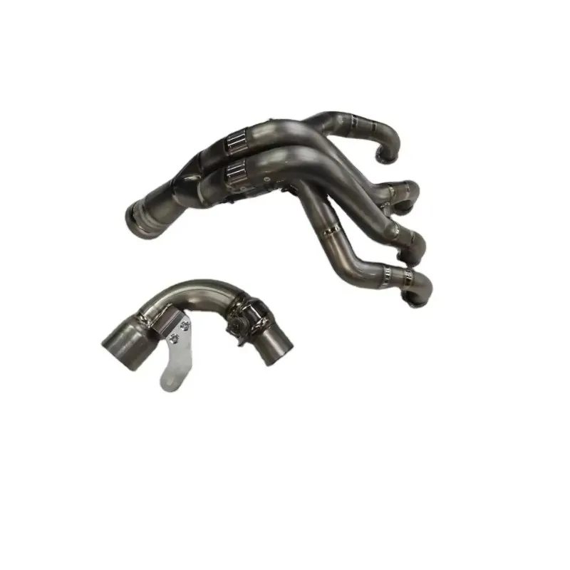 Motorcycle Exhaust, Titanium Alloy, Front Middle Link Pipe with Heat Shield, Racing Performance for MV Agusta Brutale 1000