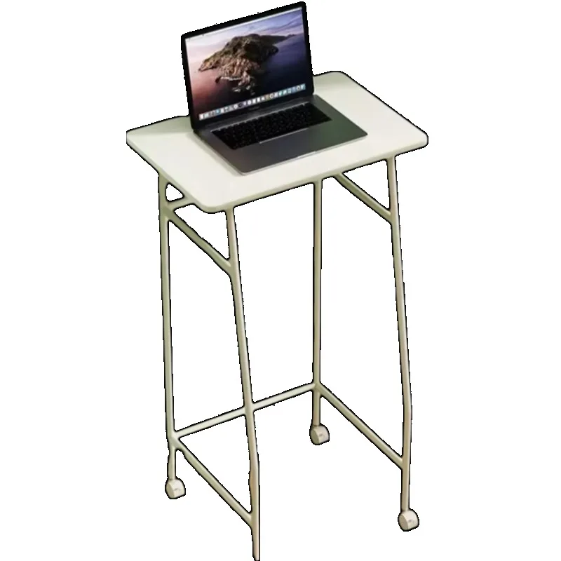 

Foldable Standing Workstation Mobile Height Adjustable Desk Space Saving For Small Apartment Bedroom Living Room Laptop Table
