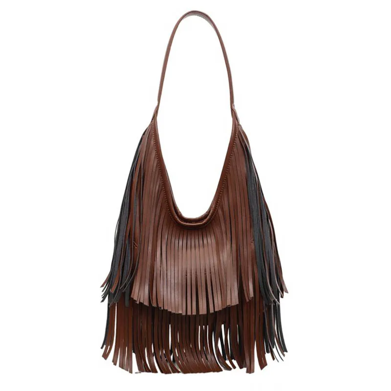 Ladies' Handbag 2026 New Bohemian Style Retro Tassel Bag Large Capacity Women'S Shoulder And Armpit Bags