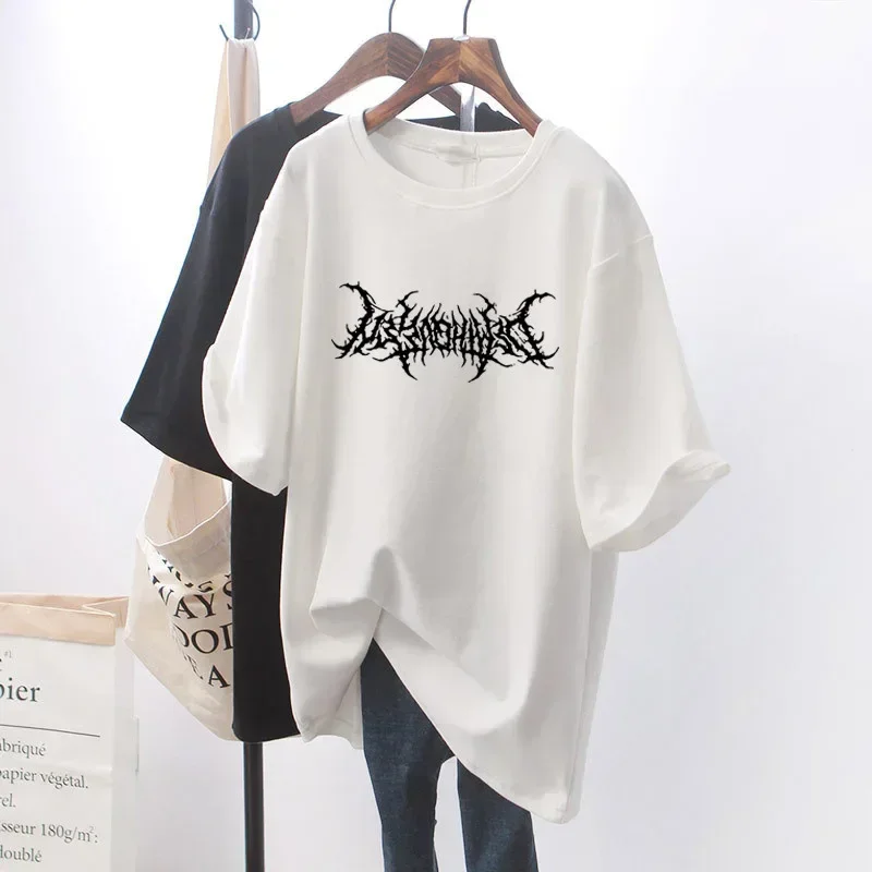 Women's PLUS-size printed short-sleeved T-shirt, loose and casual, soft, comfortable and breathable, outdoor sports