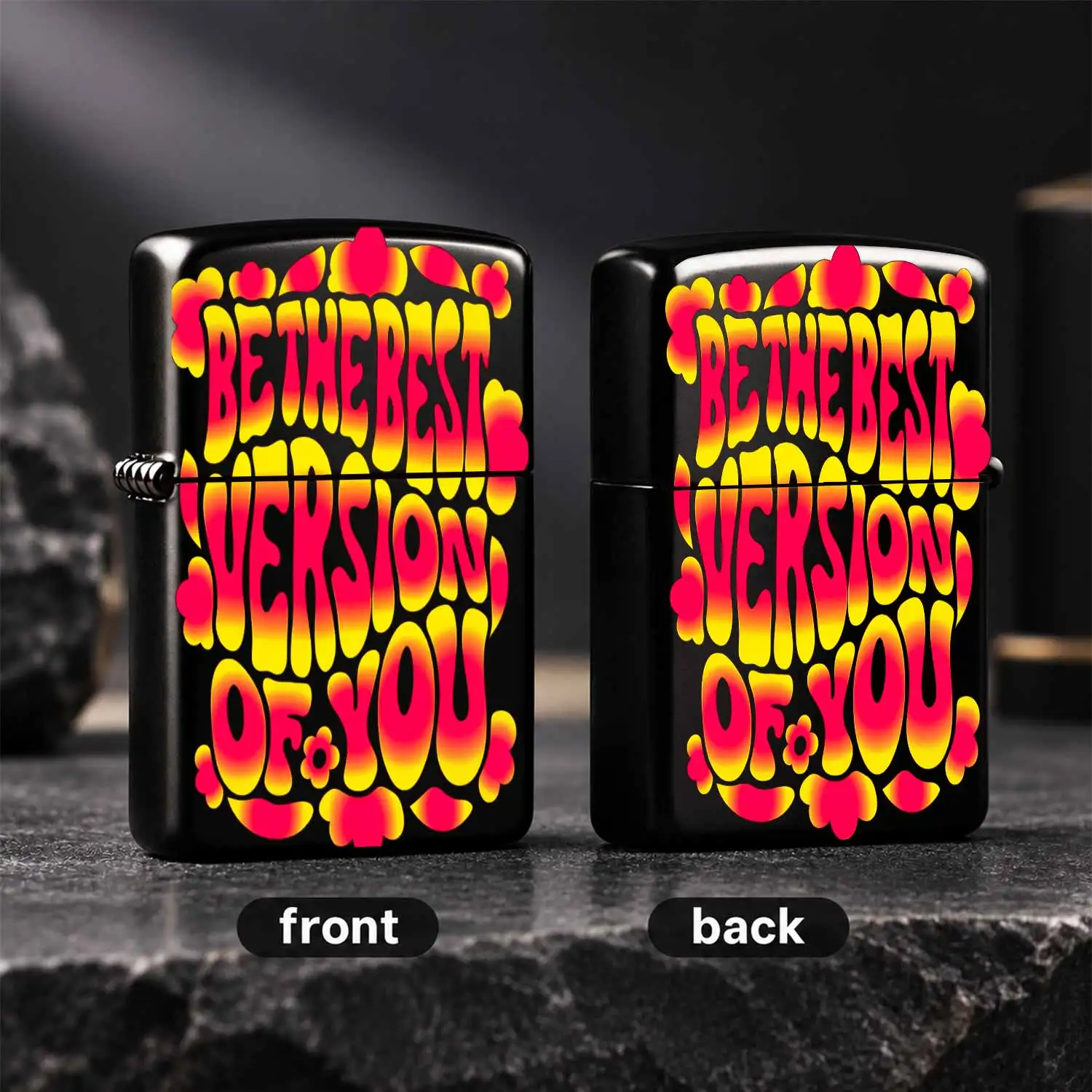 Retro Hippie Style Lighter With Inspirational Slogan 