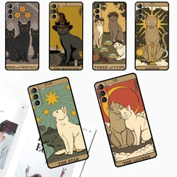 Cats Tarot Witchcraft Case For Samsung Galaxy S24 Ultra S23 S22 S21 S20 Plus Note 10 Note 20 S9 S10 S21 FE Cover