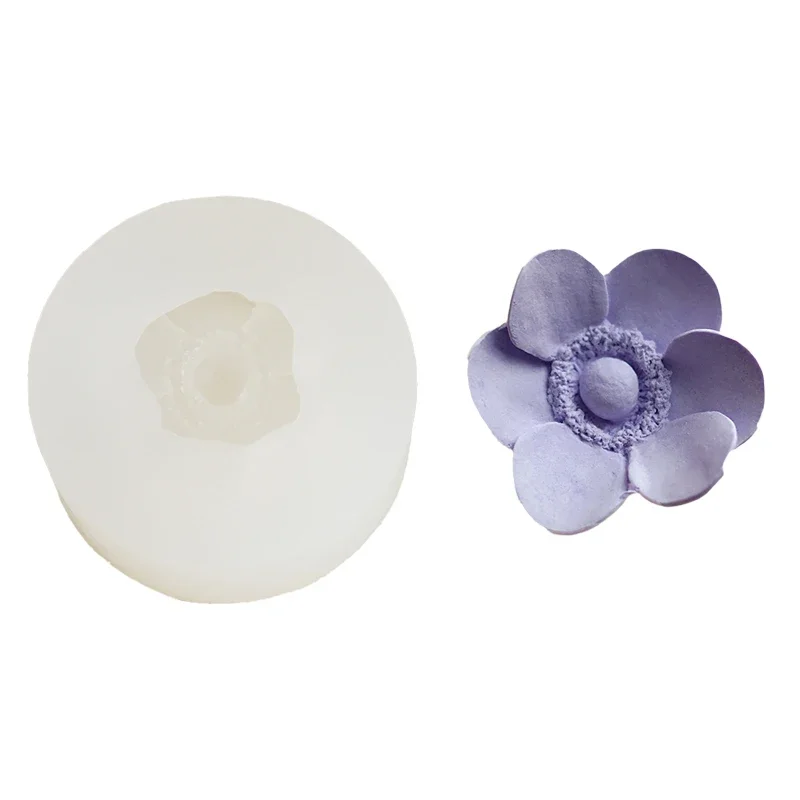 Anemone Silicone Mold DIY Anemone Flower Scented Candle Gypsum Moulds Handmade Soap Silicone Mold