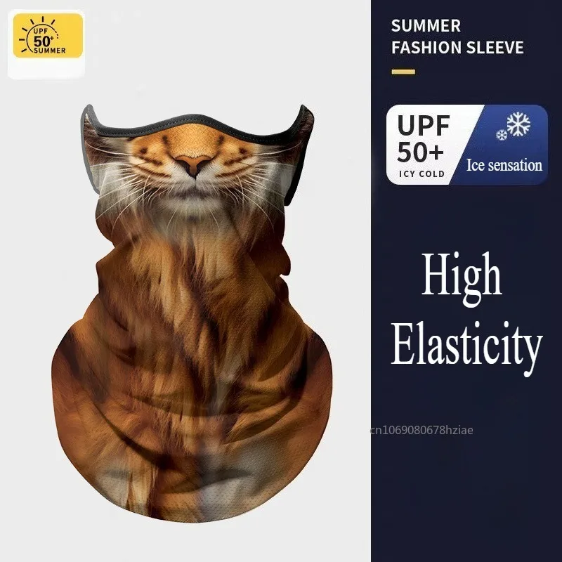 

3D Animals Magic Scarf Bandana Breathable Neck Warmer Gaiter Hanging Ear Outdoor Sports Triangle Face Mask Neckerchief Summer