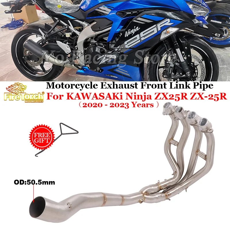 Slip On For Kawasaki Ninja ZX-25R ZX25R ZX 25R 2020 2021 2022 2023 Motorcycle Exhaust System Escape 51mm Front Middle Link Pipe