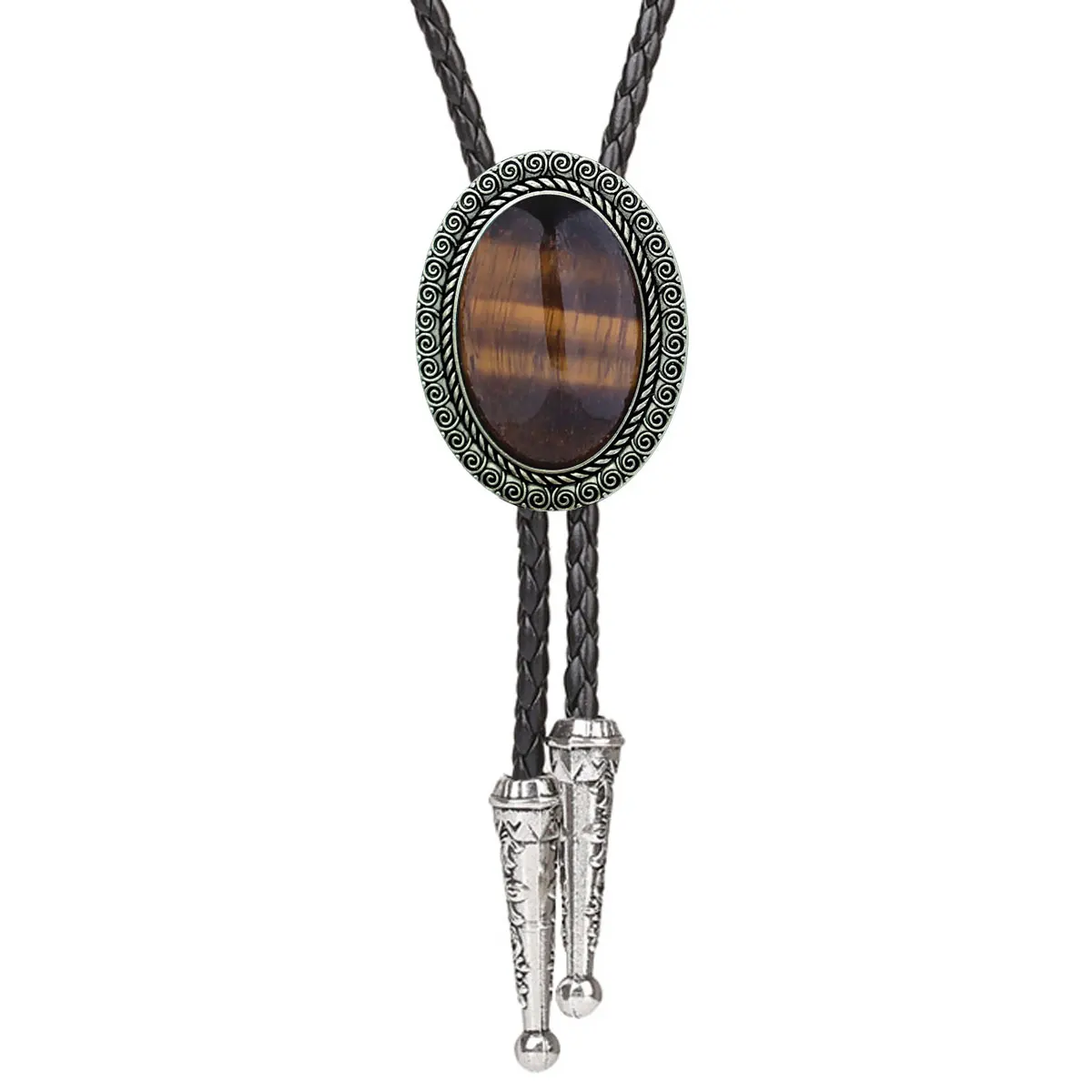 Accessorio per cravatta alla moda con cravatta Bolo in pietra malang retrò Sue Che per uomini alla moda