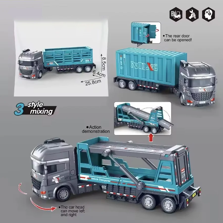 حاوية شاحنة بالقصور الذاتي، شاحنة لعبة، شاحنة سياج للأولاد، شاحنة صرفية للأطفال، شاحنة نقل كبيرة للتحميل والتفريغ