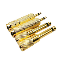 6.35mm to 3.5mm Mono Jack Plug for Microphone Earphone Guitar Amplifier Connector Golden Plated Aux Audio Converter Adapter