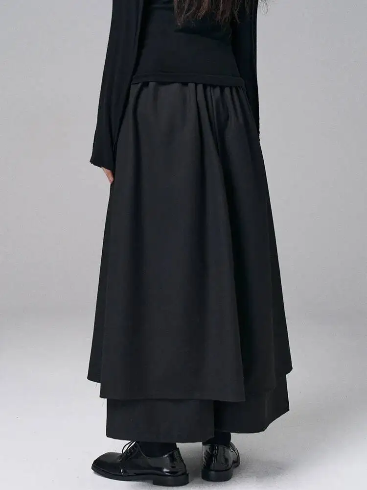 High Elastic Black Waist Bandage 2 Layers Wide Leg Pants New Trousers Women Fashion Spring Autumn 2026 1DJZEXJ