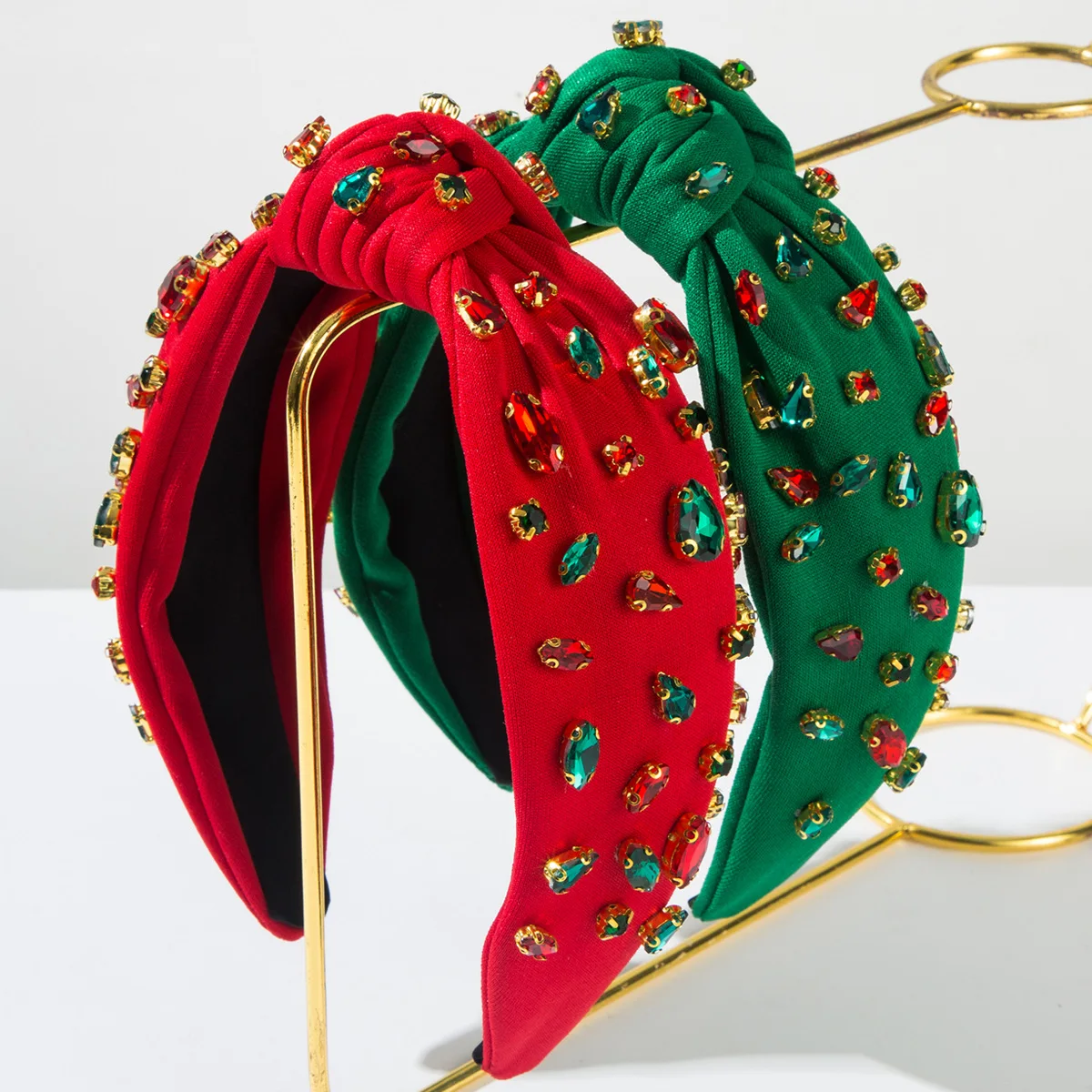 

Trendy fashion Christmas headband, personality shiny glass diamond temperament headband, simple and versatile holiday hair acces